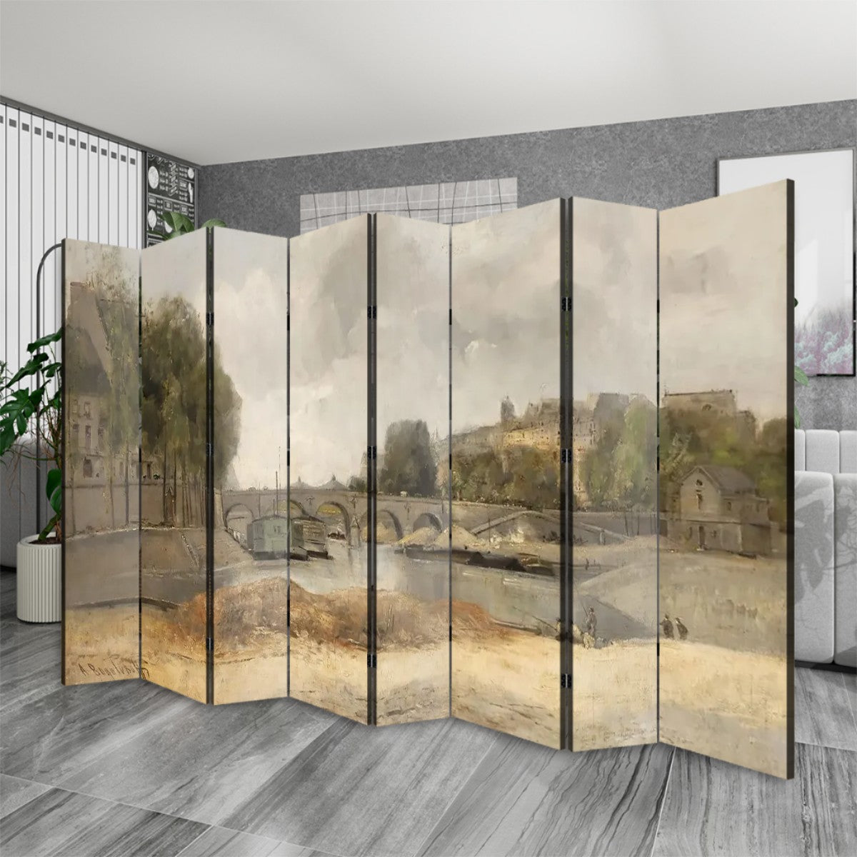 Paris Senna River 8 Panel Room Divider